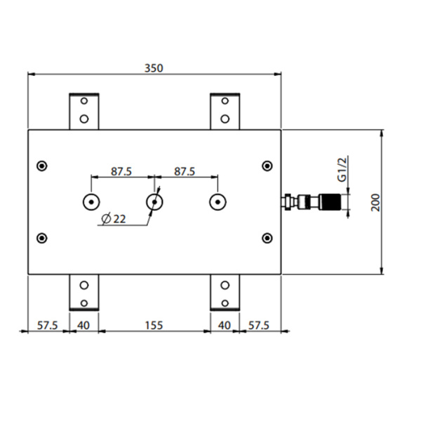 верхний душ fima carlo frattini wellness f2815cr modular 350х200 мм, с форсунками для мелкого распыления воды, цвет хром