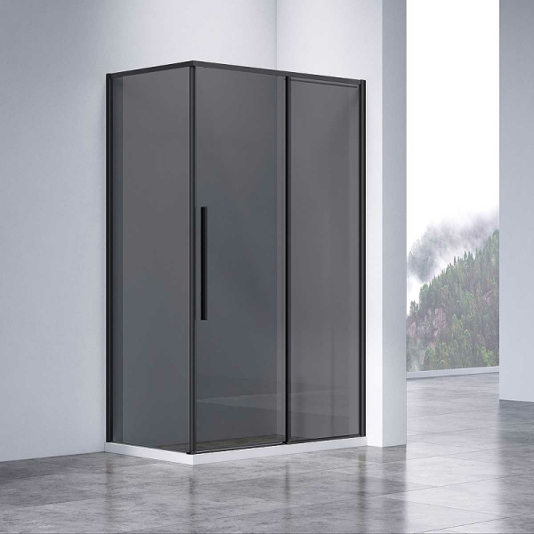 душевой уголок vincea slim-n 140x90 vsr-4sn9014cgb профиль черный стекло тонированное