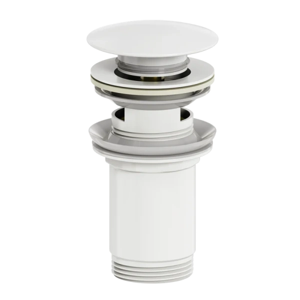 Донный клапан Wonzon & Woghand WW-88SS09-MW для раковины, с переливом, Белый