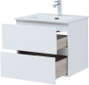 тумба под раковину aquanet алвита new 60 2 ящика, белая матовая, 00277510