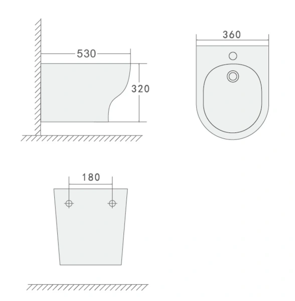 биде подвесное boheme fiore 978-bidet-b черный матовый