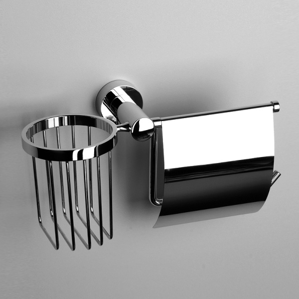 Держатель туалетной бумаги и освежителя воздуха WasserKRAFT Donau K-9459 1 с крышкой, цвет хром