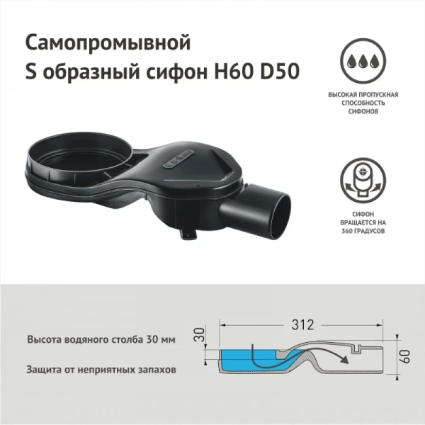 душевой лоток berges super slim 800 095154 с черной матовой решеткой