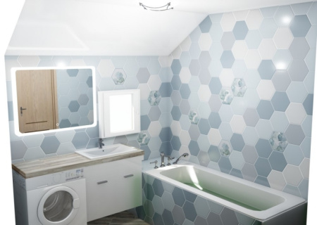 Керамическая плитка Kerama Marazzi Аньет голубой 24006 настенная 20х23,1 см