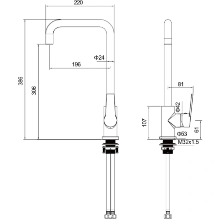 смеситель для кухни aquatek лугано aq1781cr цвет хром