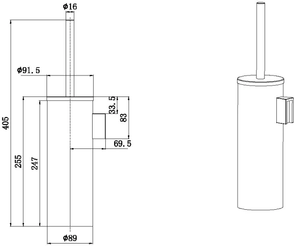 Ёршик для унитаза Allen Brau Priority 6.31A09-GB брашированное золото