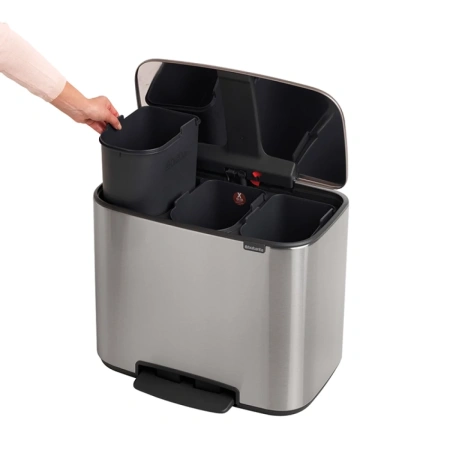 мусорное ведро brabantia bo pedal bin 121128 11 + 11 + 11 л