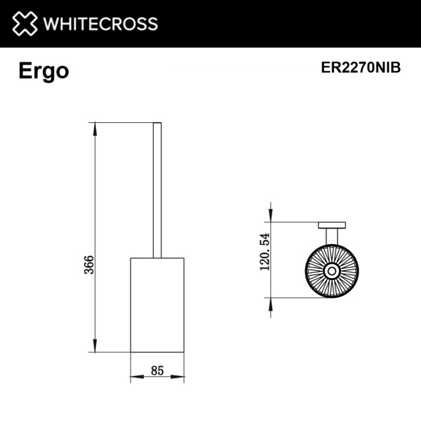 Ершик для унитаза Whitecross Ergo ER2270NIB настенный, брашированный никель