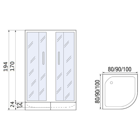 душевой уголок river don 80x80 mt 10000008301 с поддоном