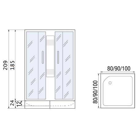 душевой уголок river morava xl 90x90 mt 10000008324 с поддоном