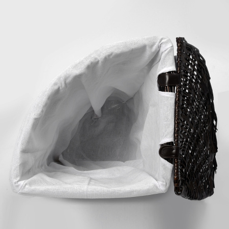 корзина для белья wasserkraft salm wb-270-l с крышкой, цвет темно-коричневая