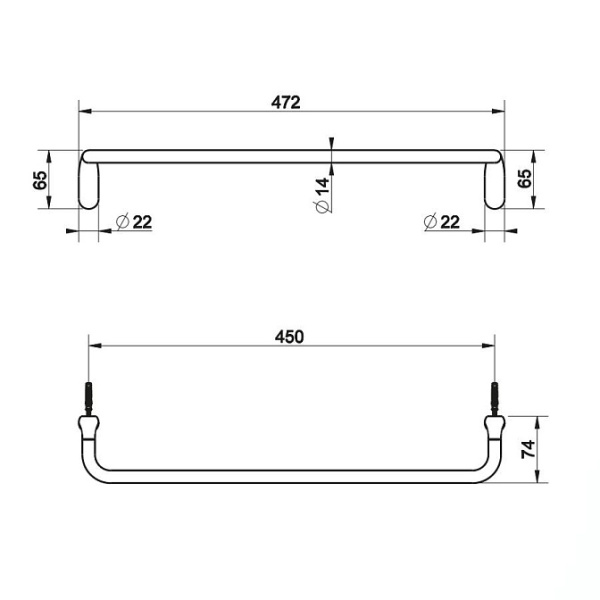 Держатель для полотенец Gessi GOCCIA 38100#125 copper brushed GHRC