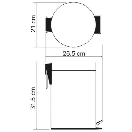 ведро для мусора wasserkraft ammer k-665 5 л цвет хром матовый