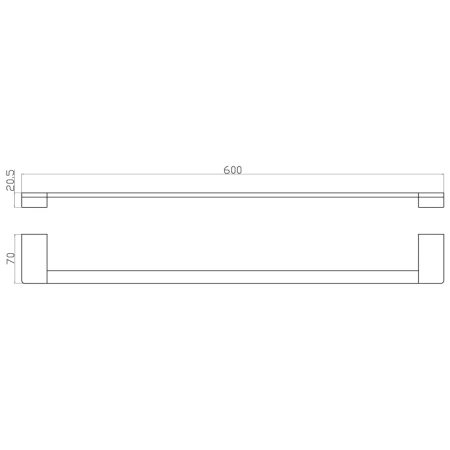 полотенцедержатель wonzon & woghand eclipse ww-9112-bl 60 см, черный матовый