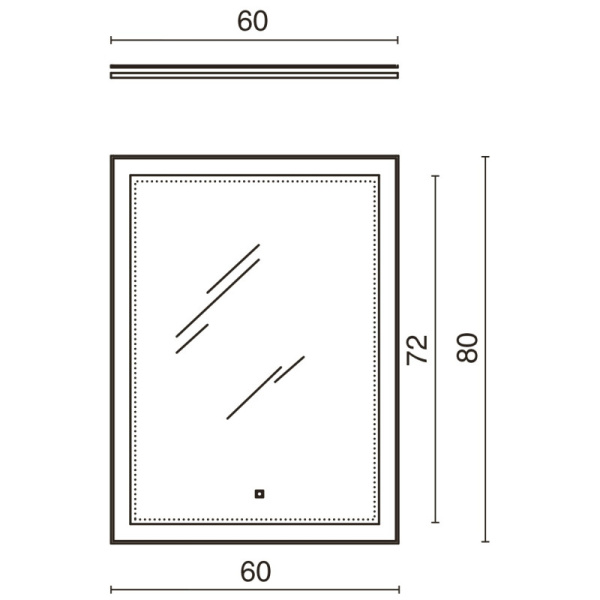зеркало 60х80 см kerama marazzi buongiorno mi.p.60