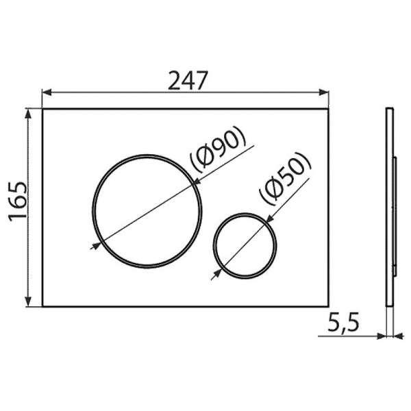 кнопка для инсталляции alcaplast thin m772 цвет хром матовый \ цвет хром глянцевый