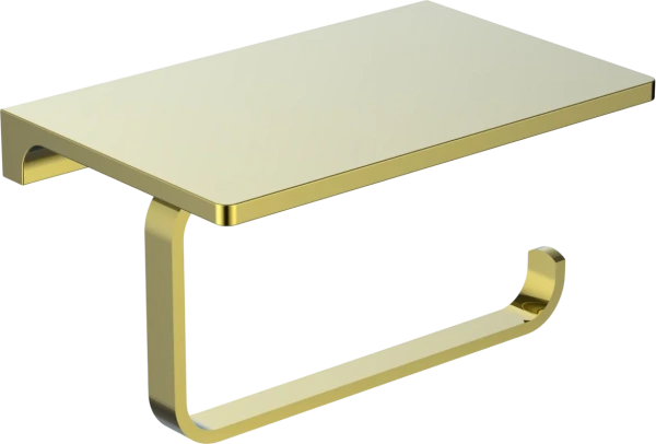 Держатель туалетной бумаги Wonzon & Woghand Eclipse WW-9126-LG глянцевое золото, с полкой