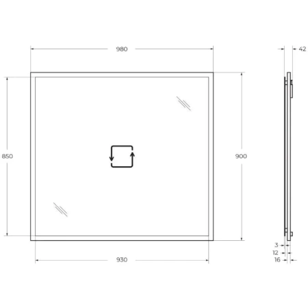 Зеркало Cezares Tiffany 100 45088 с подсветкой Verde opaco с системой антизапотевания