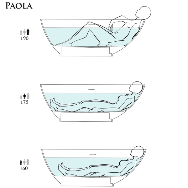 salini salini paola ванна отдельностоящая 172х82х60cм, донный клапан "up&down", сифон, слив-перелив, s-stone, цвет: белый матовый