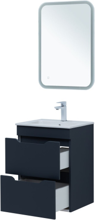тумба под раковину aquanet практика 00330456 2 ящика, 47.8x38.9 см, маренго