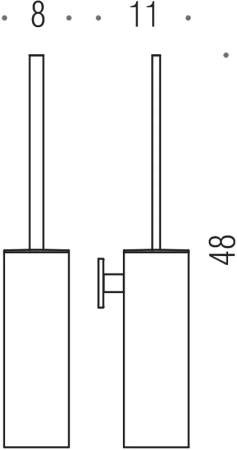 ёршик для унитаза colombo design look b1607.nm настенный, черный матовый