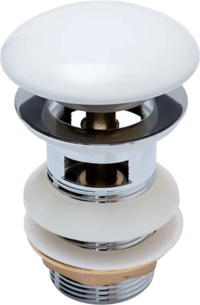 Донный клапан Aquanet 333927 для раковины, с переливом, белый