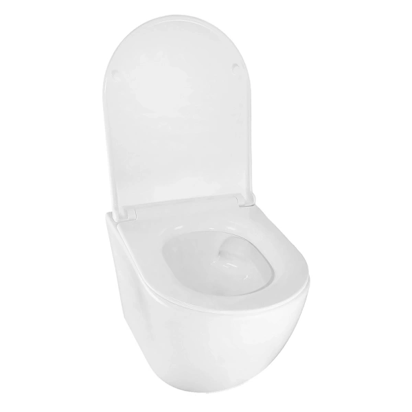 унитаз azario bonelle az-2801e подвесной, безободковый, с сиденьем микролифт, слив "торнадо", 49x34.5x35 см, белый