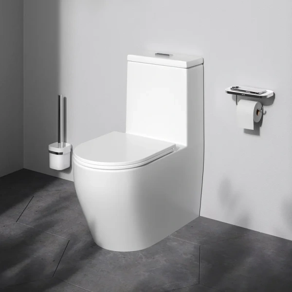 унитаз-моноблок напольный am.pm func c8f8900sc безободковый, с микролифтом, глянцевый белый