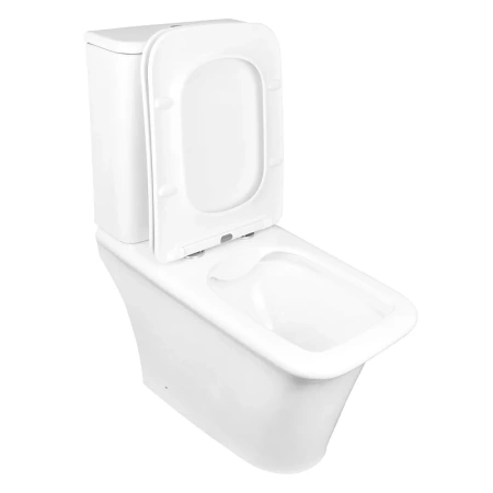 унитаз компакт azario avero az-3121 напольный, безободковый, с бачком и сиденьем микролифт, 63х38.5х82 см, белый