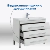 тумба под раковину aquanet верона 00178471 напольная, 3 ящика, 99.2x48 см, белый глянец