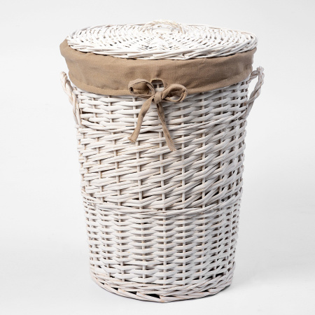 корзина для белья wasserkraft aller wb-106-l с крышкой, цвет белый