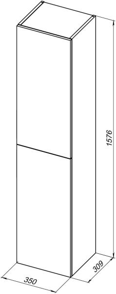 пенал aquanet алвита new 35 дуб веллингтон белый