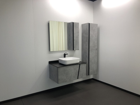 тумба с раковиной comforty эдинбург 90 00004149881 подвесная бетон светлый