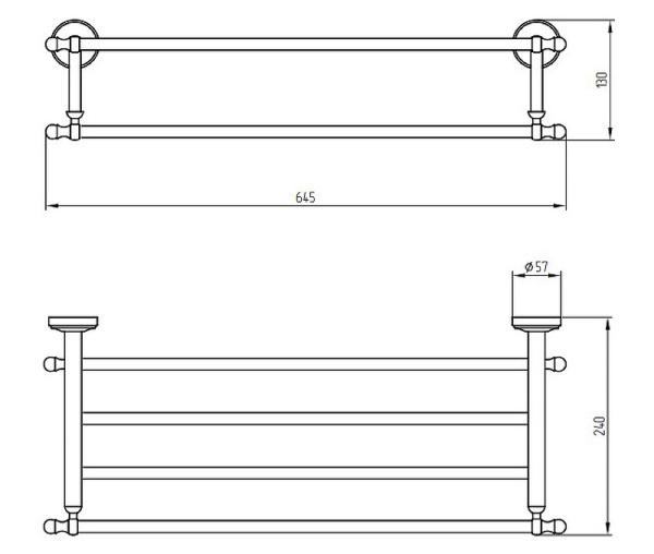 Полка для полотенец Migliore Mirella 17330 цвет золото
