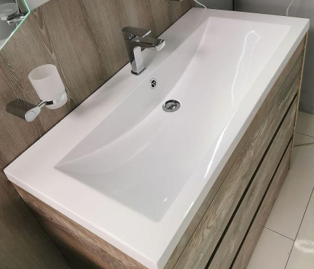 раковина полувстраиваемая из искуственного мрамора art&max am-lav-1000-mr-a