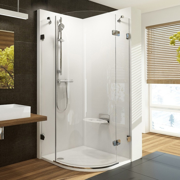 душевой уголок ravak brilliant bskk3-100 100х100 r 3upaaa00y1 профиль хром стекло transparent