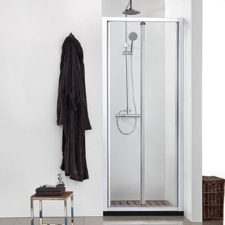 дверь для душевой кабины в нишу bravat line 100 bd100.4121a профиль хром, стекло прозрачное