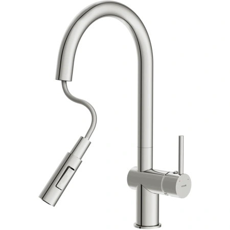 смеситель для кухни cersanit brasko a64841 с выдвижным изливом, хром
