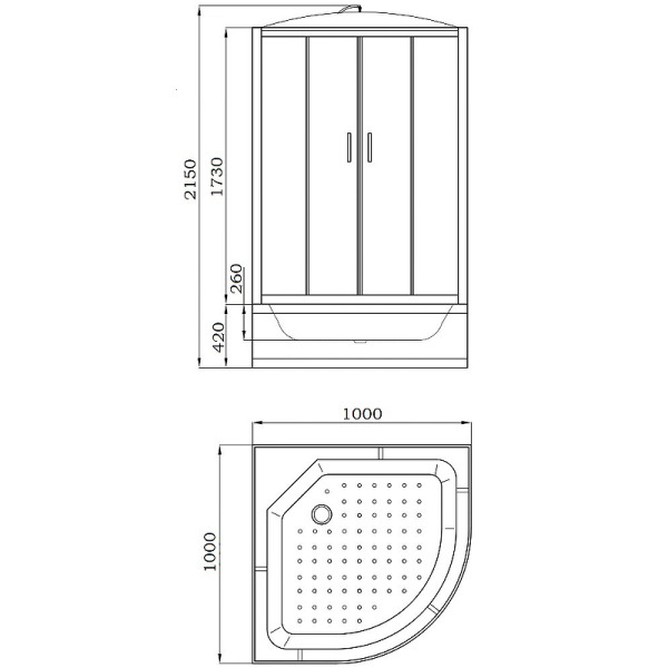 душевая кабина parly classic эконом 100x100 ec1021 без гидромассажа