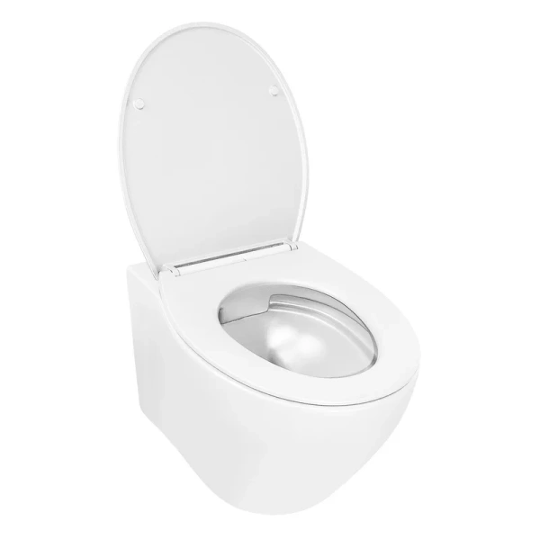 унитаз azario keras az-99046w подвесной, безободковый, с сиденьем микролифт, 52x37x36 см,белый