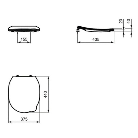 сиденье для унитаза ideal standard contour 21 s453601 с микролифтом