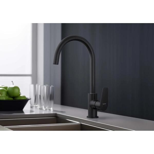 смеситель для кухни aquatek бетта aq1182mb черный матовый