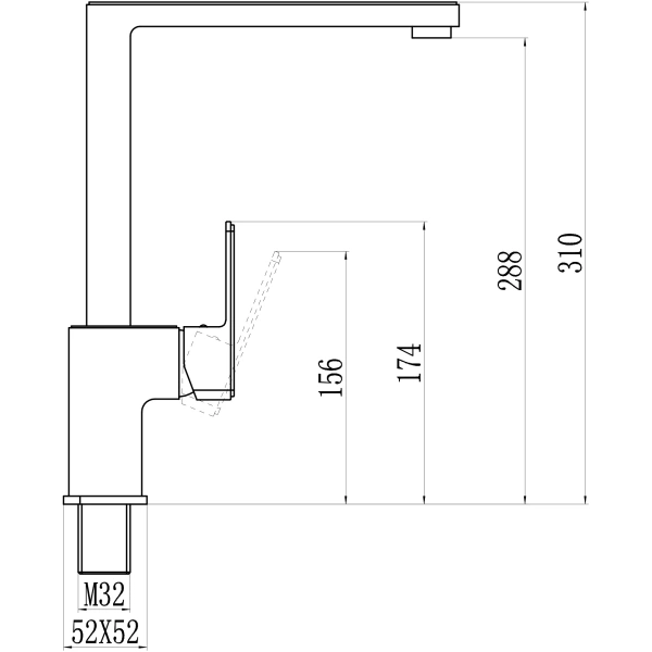 смеситель для кухни savol 700 s-600706f