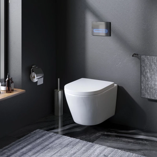 унитаз am.pm sense c741701sc подвесной, безободковый, с сиденьем микролифт, белый