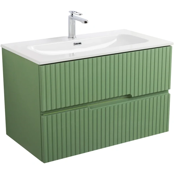 тумба под раковину cezares duet-n 80 duet-n-800-2c-so-ps-p подвесная фисташковый софт