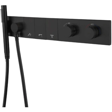 Термостат для ванны Boheme Zodiac 133-SYS-B встраиваемый, черный матовый