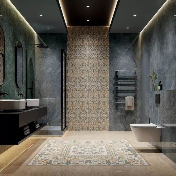 Керамическая плитка Kerama Marazzi Эвора синий светлый глянцевый обрезной 13117R настенная 30х89,5 см