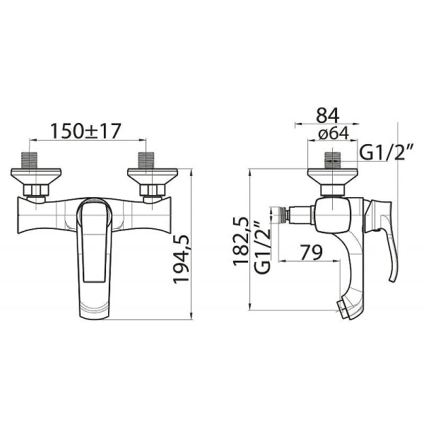 смеситель для ванны belbagno trula tru-vasm-crm хром