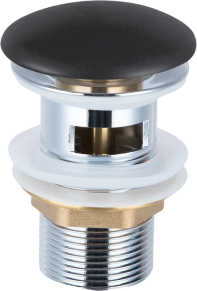 Донный клапан Vincea DBS-216MB для раковины, с керамической крышкой, клик клак, для раковины, с переливом, черный матовый