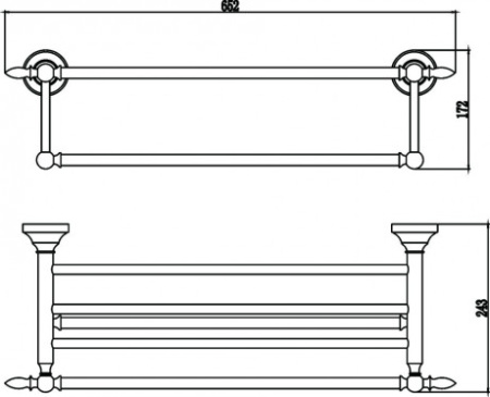 полка для полотенец 65,2 см savol 68a s-06845a